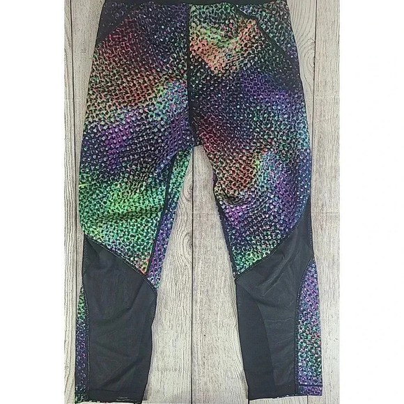 Nike Pro Hypercool Compression Leggings Women's Size Large Black Green Purple - Picture 2 of 7